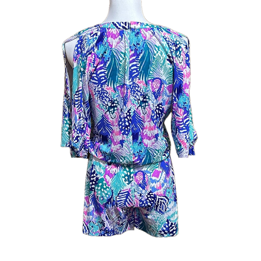 Lilly Pulitzer Women's XS Multicolor Bryce Romper Short Sleeve - EUC - Picture 3 of 5